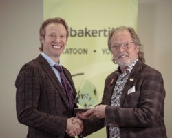 Property Restoration – MODA Medical Aesthetics:  Dr. Mighael Viljoen of MODA Medical Aesthetics accepted the Property Restoration Award, sponsored by the City of Yorkton, from Mayor Mitch Hippsley.