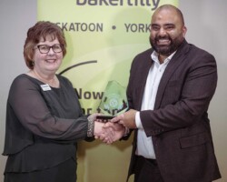 Health & Wellness – The Bentley Yorkton:  Juanita Polegi, on behalf of Saskatchewan Blue Cross, presented the Health & Wellness Award to Gurjit Dhaliwal of The Bentley Yorkton.
